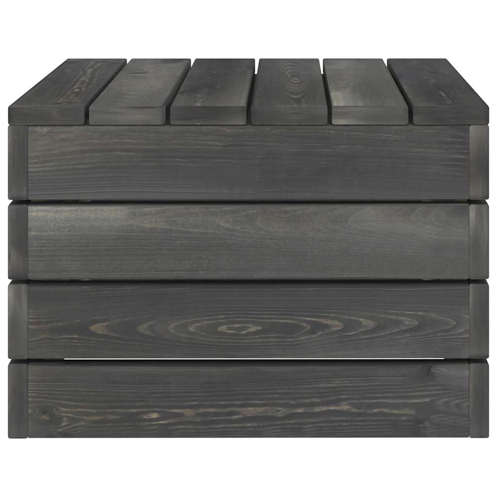 Set Divani da Giardino su Pallet 7 pz Legno Pino Grigio Scuro