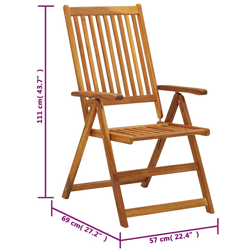 Sedie Pieghevoli 6 pz con Cuscini Massello Acacia