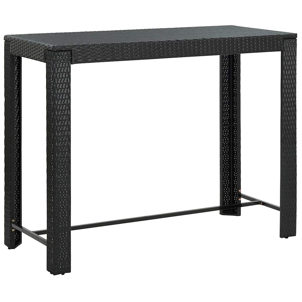 Set da Bar da Giardino 9 pz con Cuscini in Polyrattan Nero