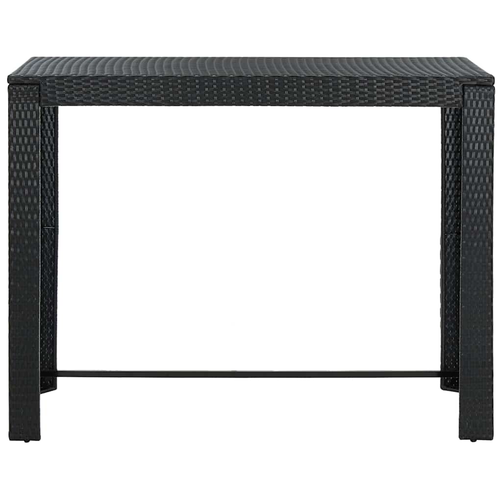 Set da Bar da Giardino 9 pz con Cuscini in Polyrattan Nero