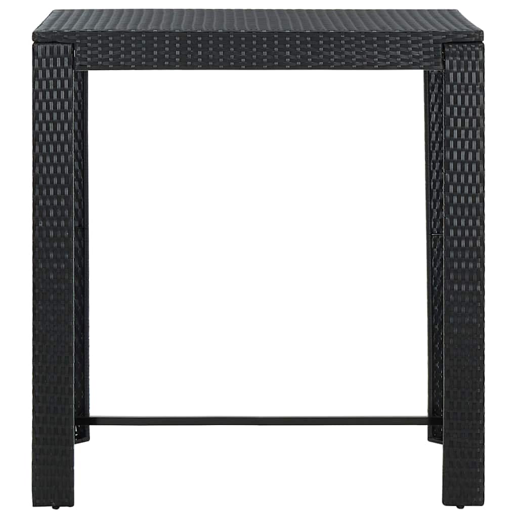 Set Bar da Giardino 5 pz con Cuscini Polyrattan Nero