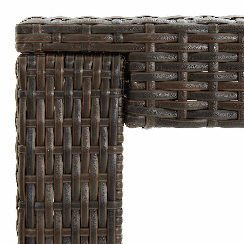 Set Bar da Giardino 7 pz con Braccioli in Polyrattan Marrone