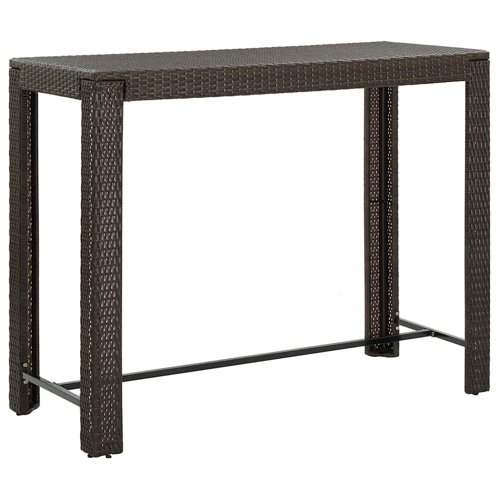 Set Bar da Giardino 7 pz con Braccioli in Polyrattan Marrone
