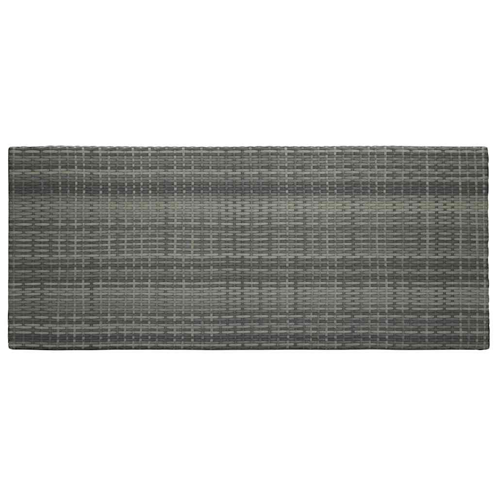 Set Bar da Giardino 7 pz con Braccioli in Polyrattan Grigio
