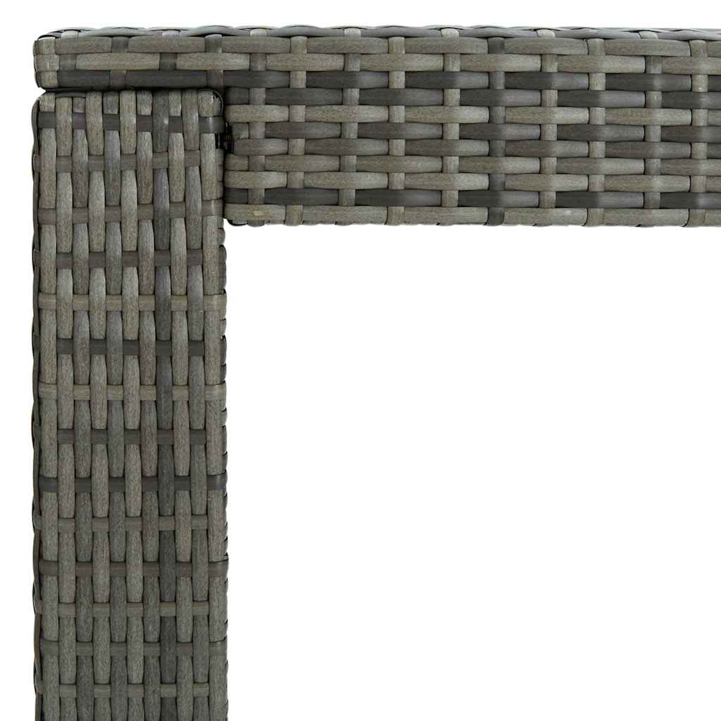 Set Bar da Giardino 7 pz con Braccioli in Polyrattan Grigio