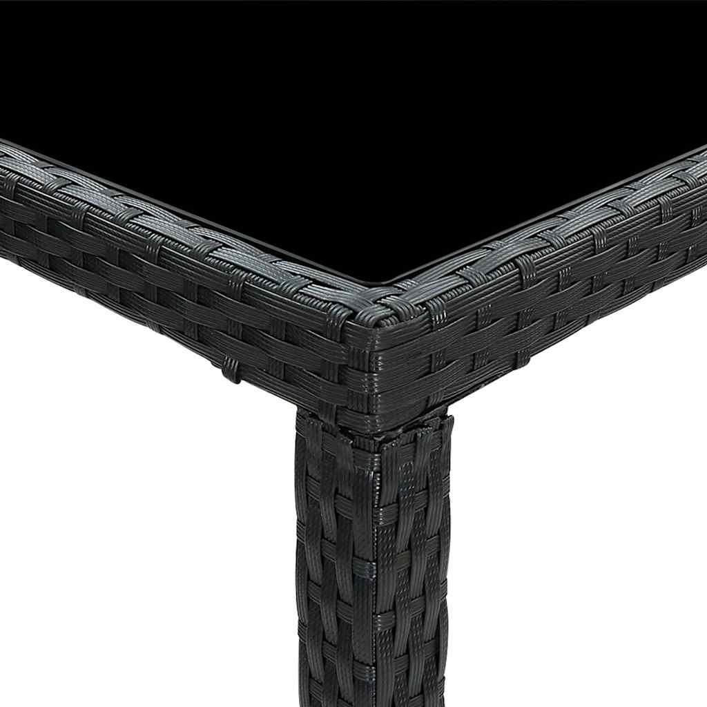 Set Bar da Giardino 5 pz con Cuscini in Polyrattan Nero