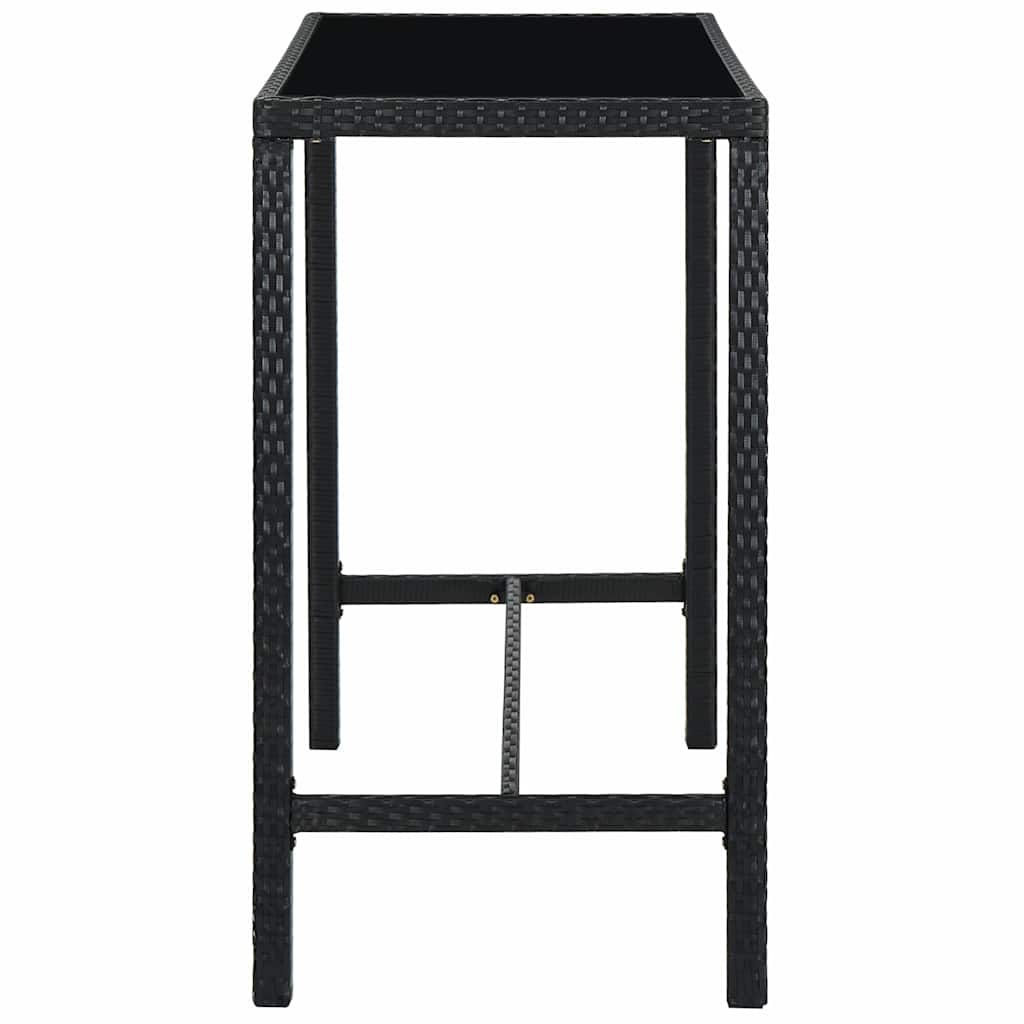 Set Bar da Giardino 5 pz con Cuscini in Polyrattan Nero