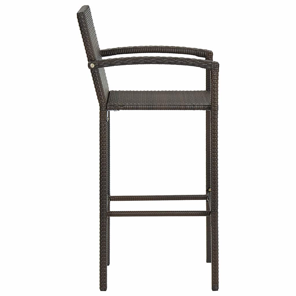 Set da Bar da Giardino 7 pz in Polyrattan Marrone