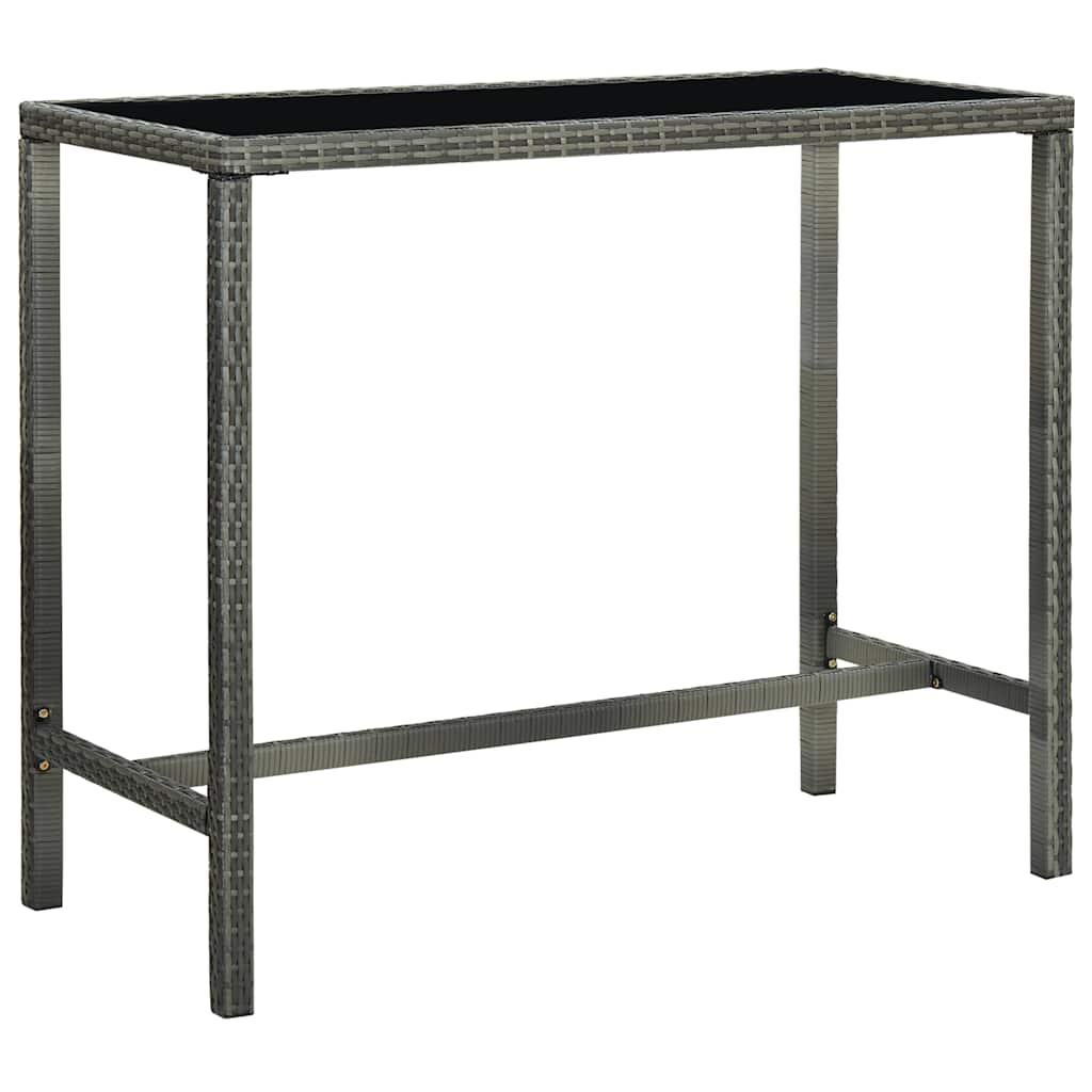 Set Bar da Giardino 7 pz in Polyrattan Grigio