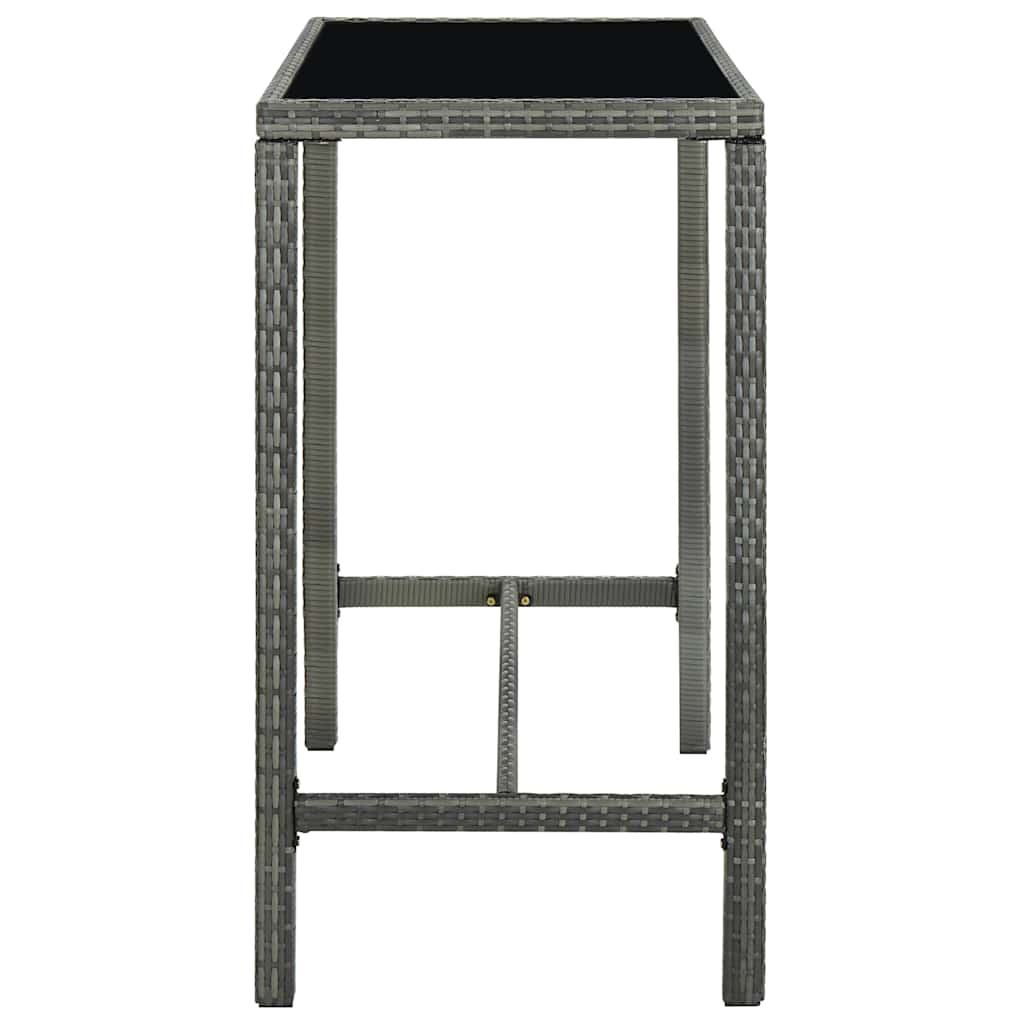 Set Bar da Giardino 7 pz in Polyrattan Grigio