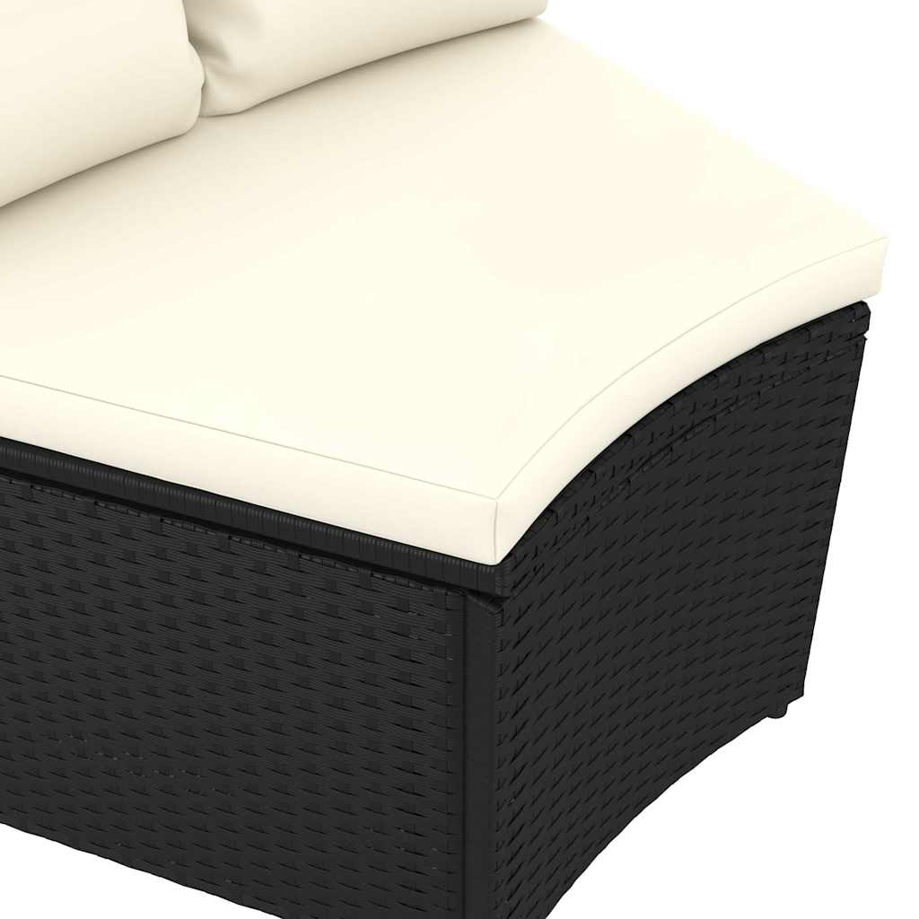 Set Divani da Giardino 4 pz con Cuscini in Polyrattan Nero