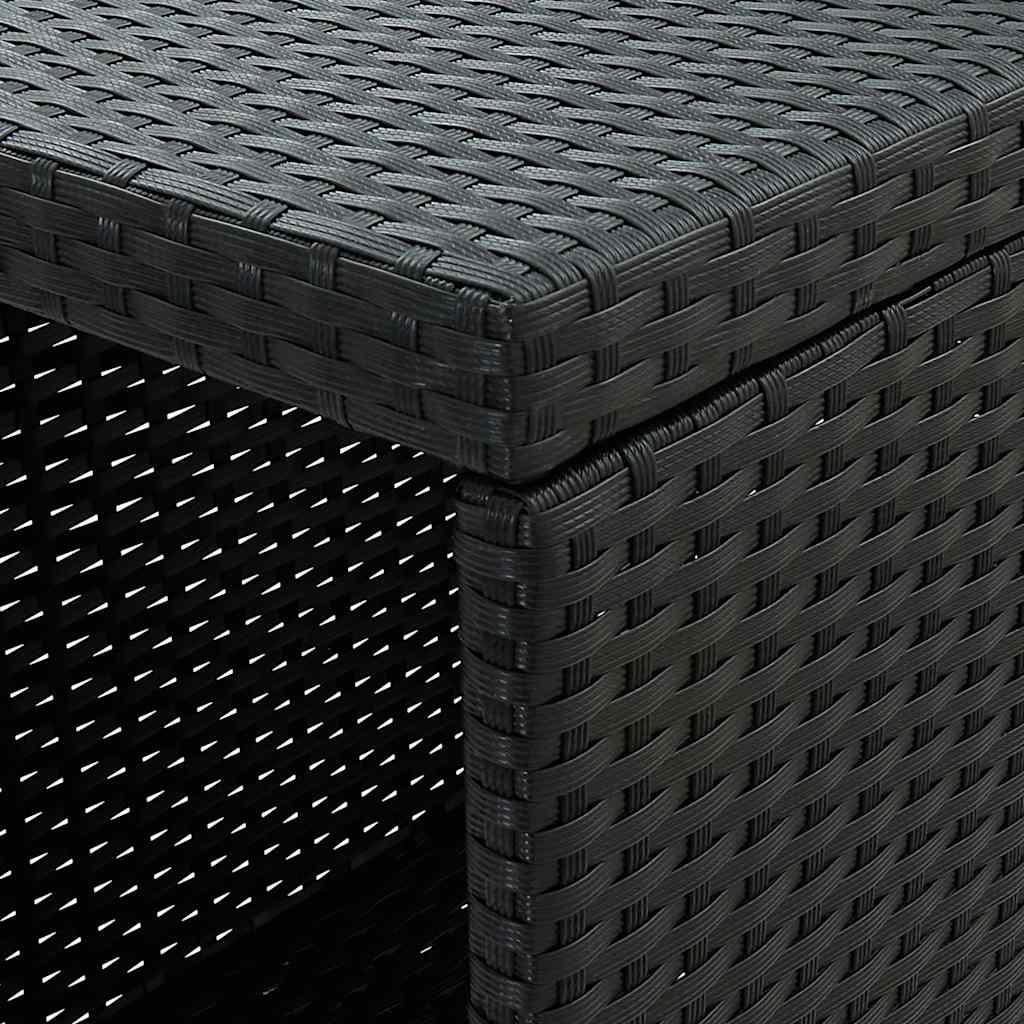 Set da Bar da Giardino 5 pz con Cuscini in Polyrattan Nero