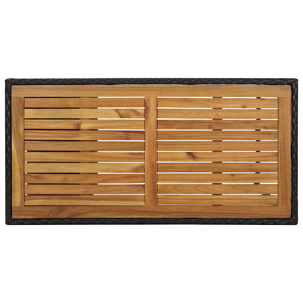 Set da Bar da Giardino 5 pz con Cuscini in Polyrattan Nero