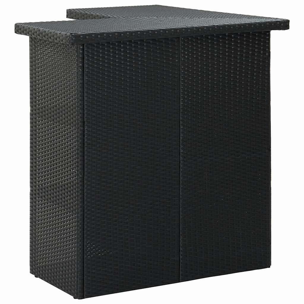 Set da Bar da Giardino 4 pz con Cuscini in Polyrattan Nero