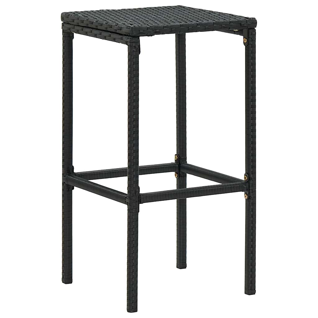 Set da Bar da Giardino 4 pz con Cuscini in Polyrattan Nero