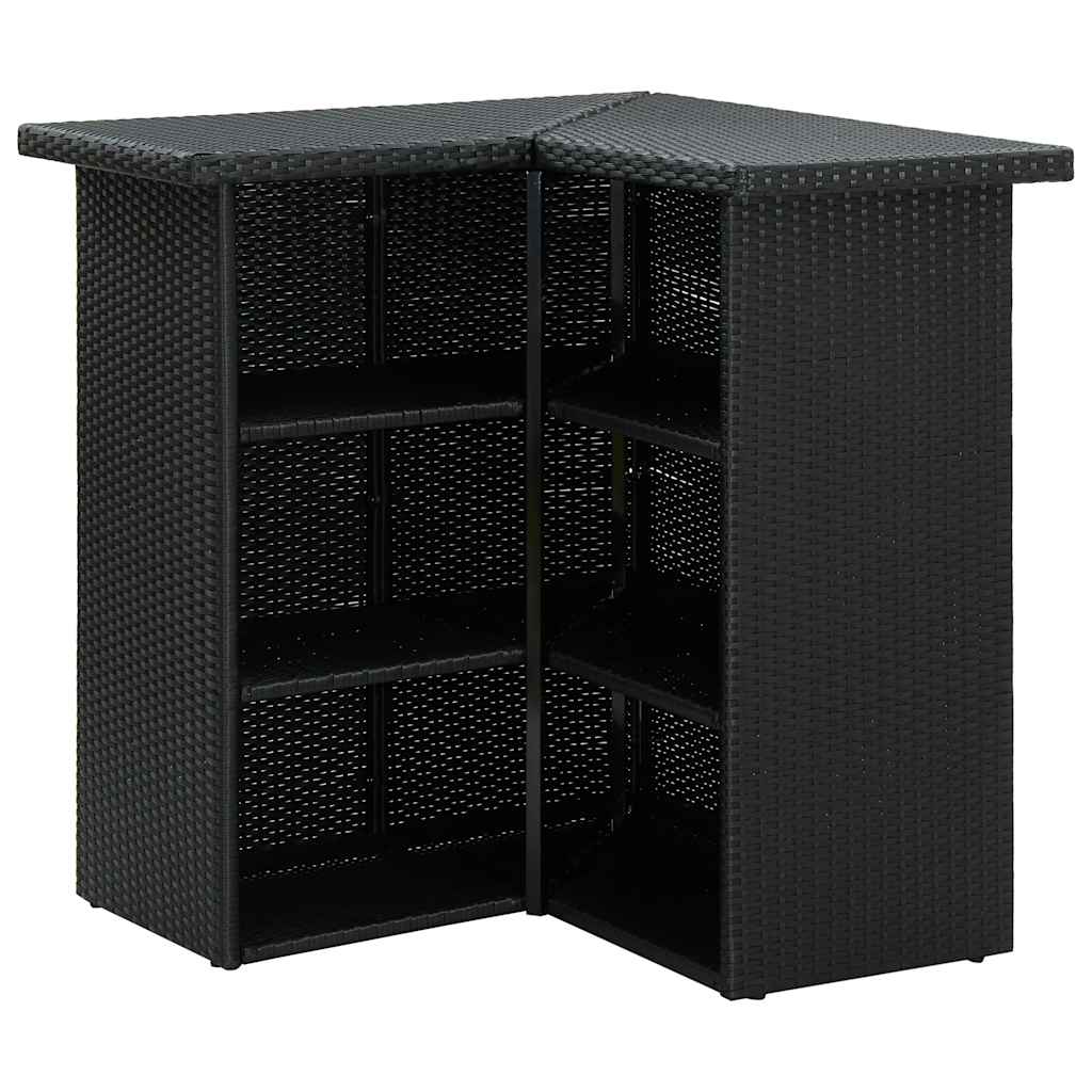 Set da Bar da Giardino 4 pz con Cuscini in Polyrattan Nero