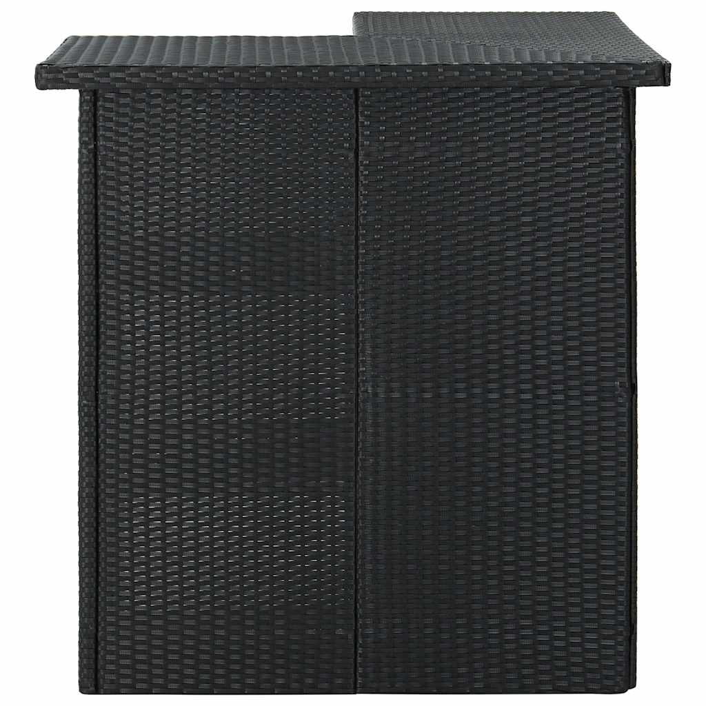 Set da Bar da Giardino 4 pz con Cuscini in Polyrattan Nero