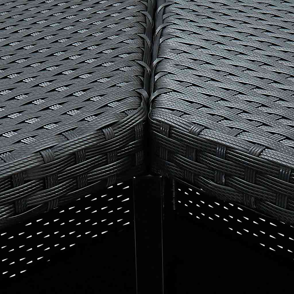 Set da Bar da Giardino 4 pz con Cuscini in Polyrattan Nero