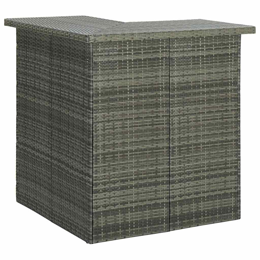 Set Bar da Giardino 4pz con Cuscini in Polyrattan Grigio