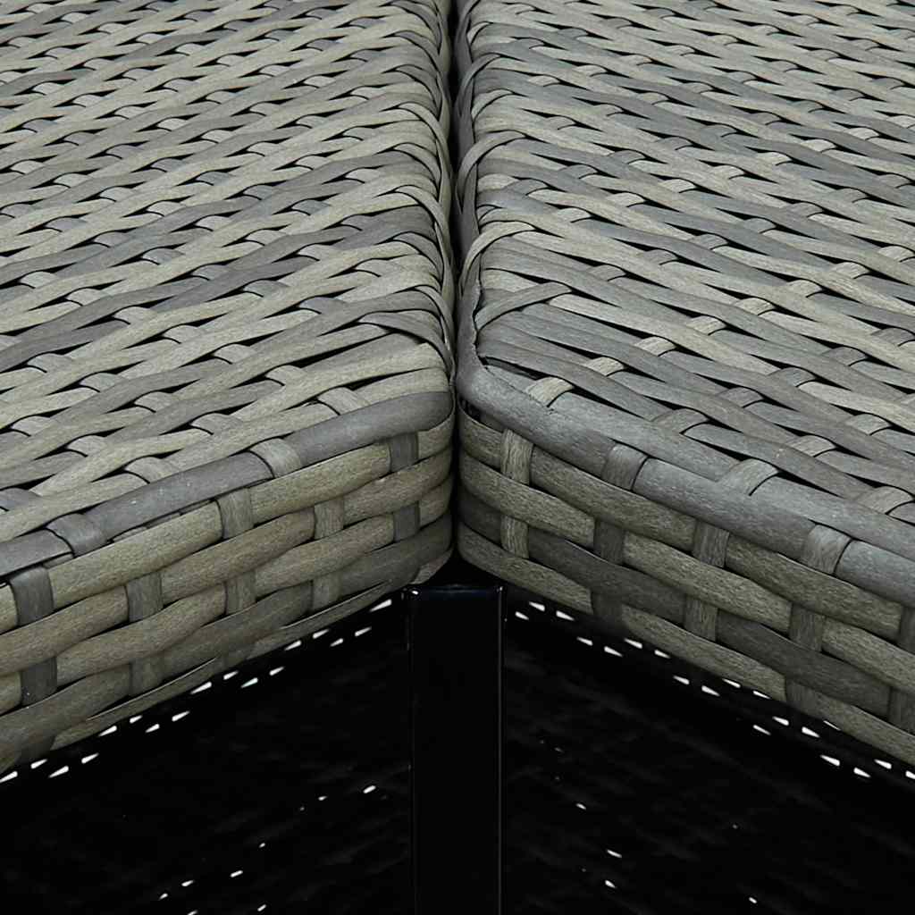 Set Bar da Giardino 4pz con Cuscini in Polyrattan Grigio