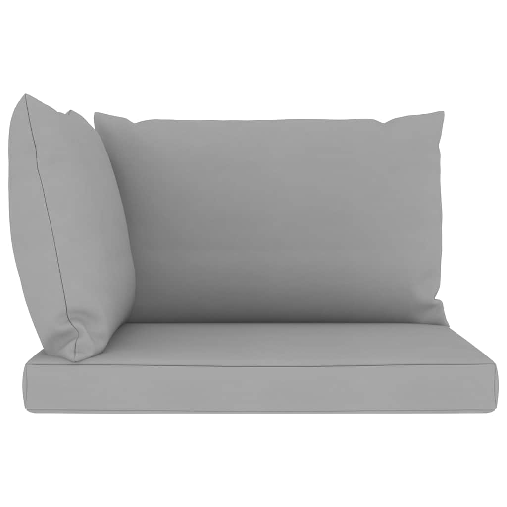 Set Salotto da Giardino 6 pz con Cuscini Grigi