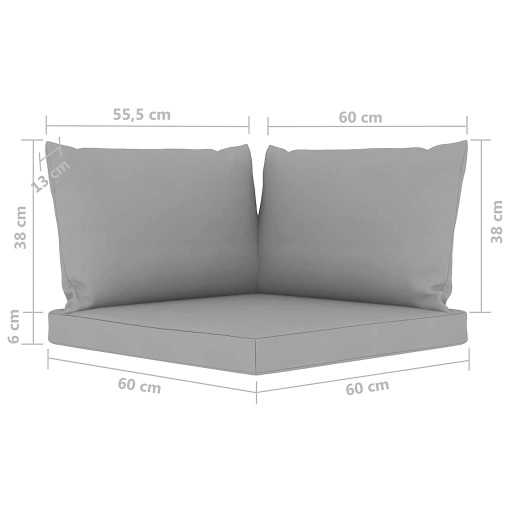 Set Divani da Giardino 6 pz con Cuscini Grigi