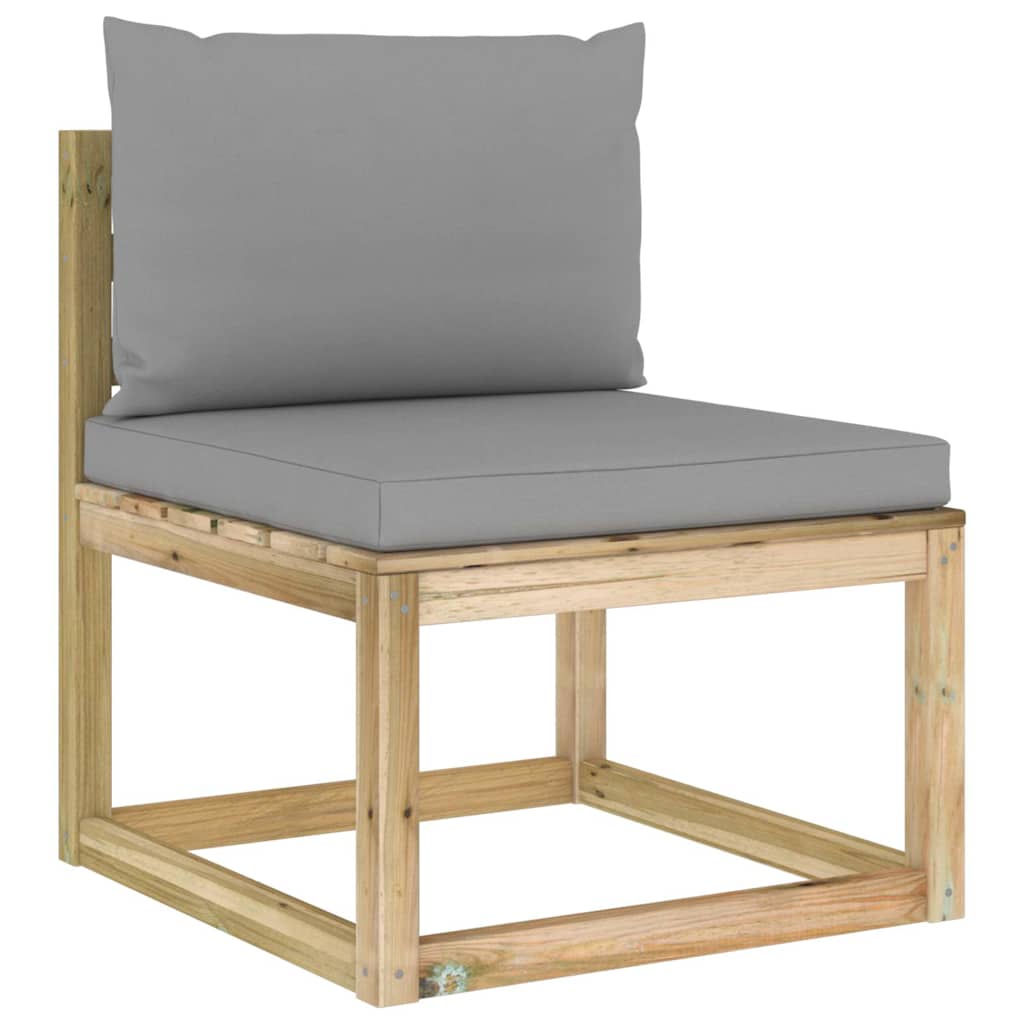 Set Salotto Giardino con Cuscini 7 pz in Pino Impregnato