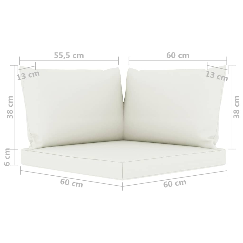 Set Salotto da Giardino 6 pz con Cuscini Crema