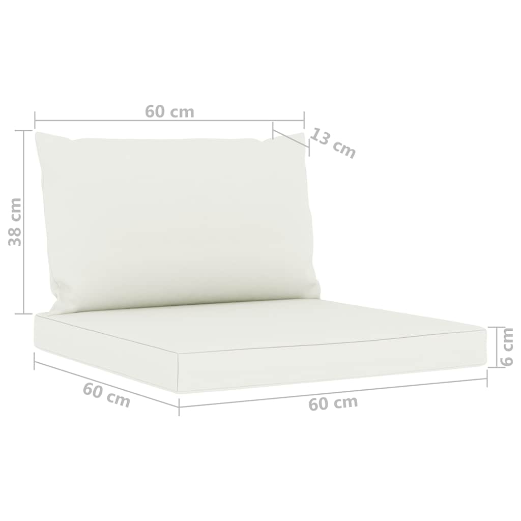 Set Salotto da Giardino 6 pz con Cuscini Crema