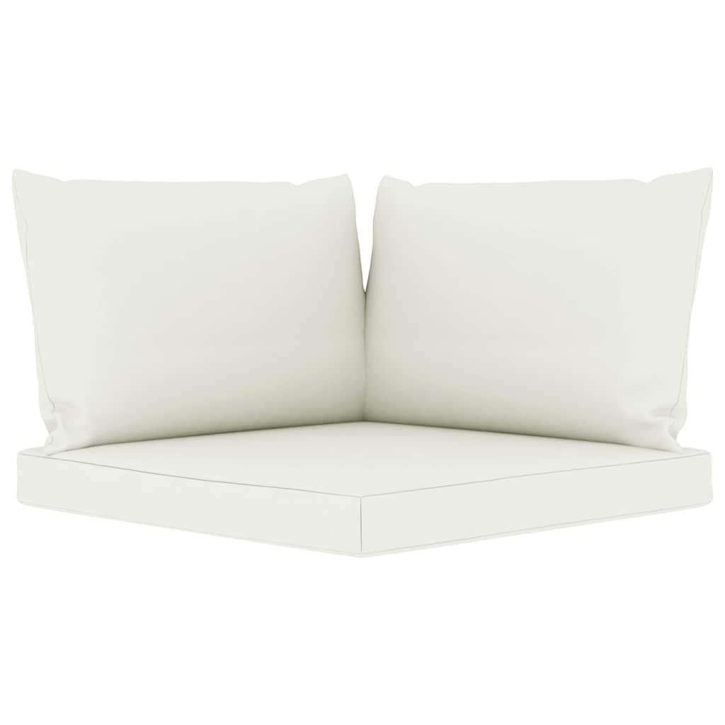 Set Salotto da Giardino 6 pz con Cuscini Crema