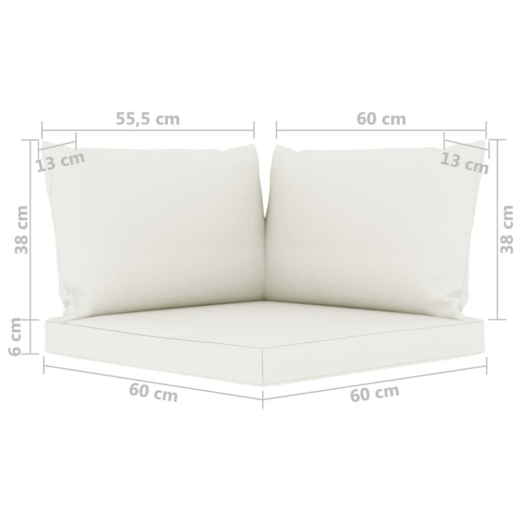 Set Divani da Giardino 6 pz con Cuscini Crema