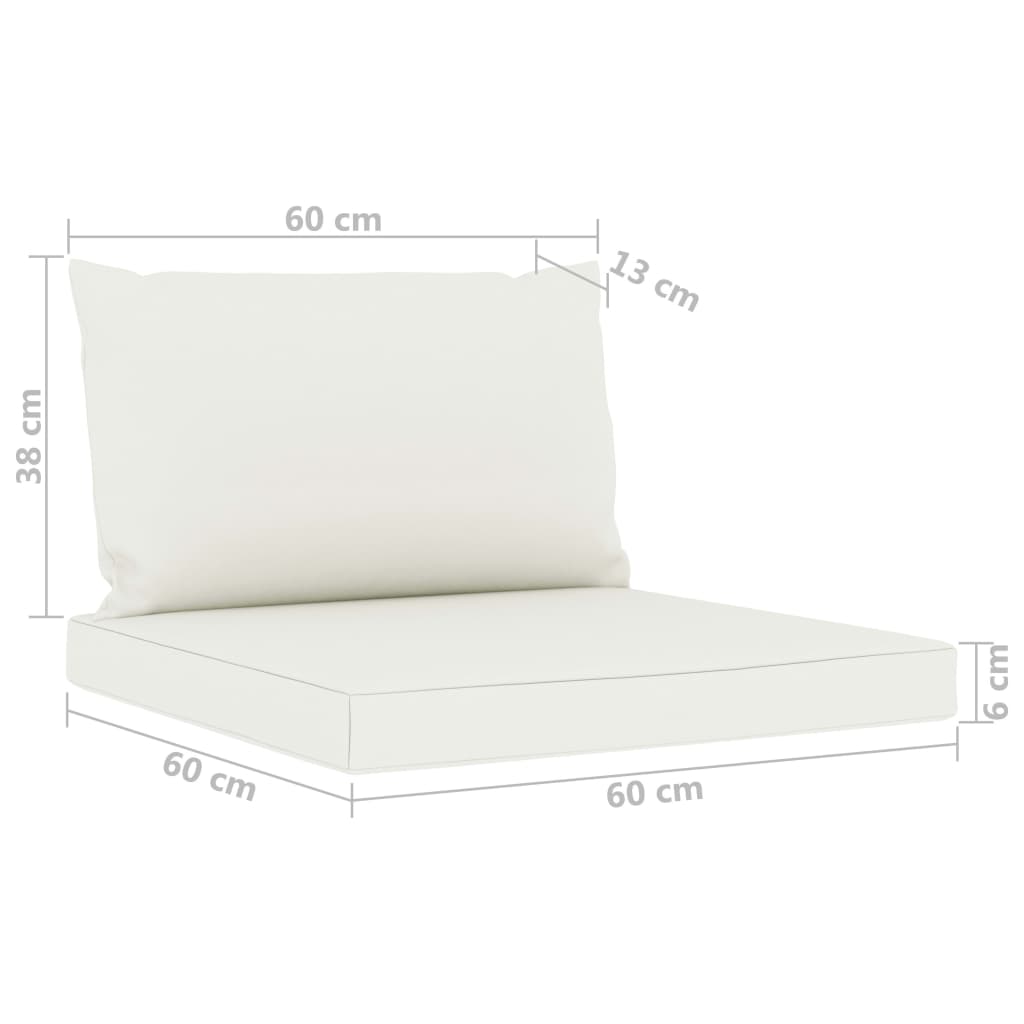 Set Divani da Giardino 6 pz con Cuscini Crema