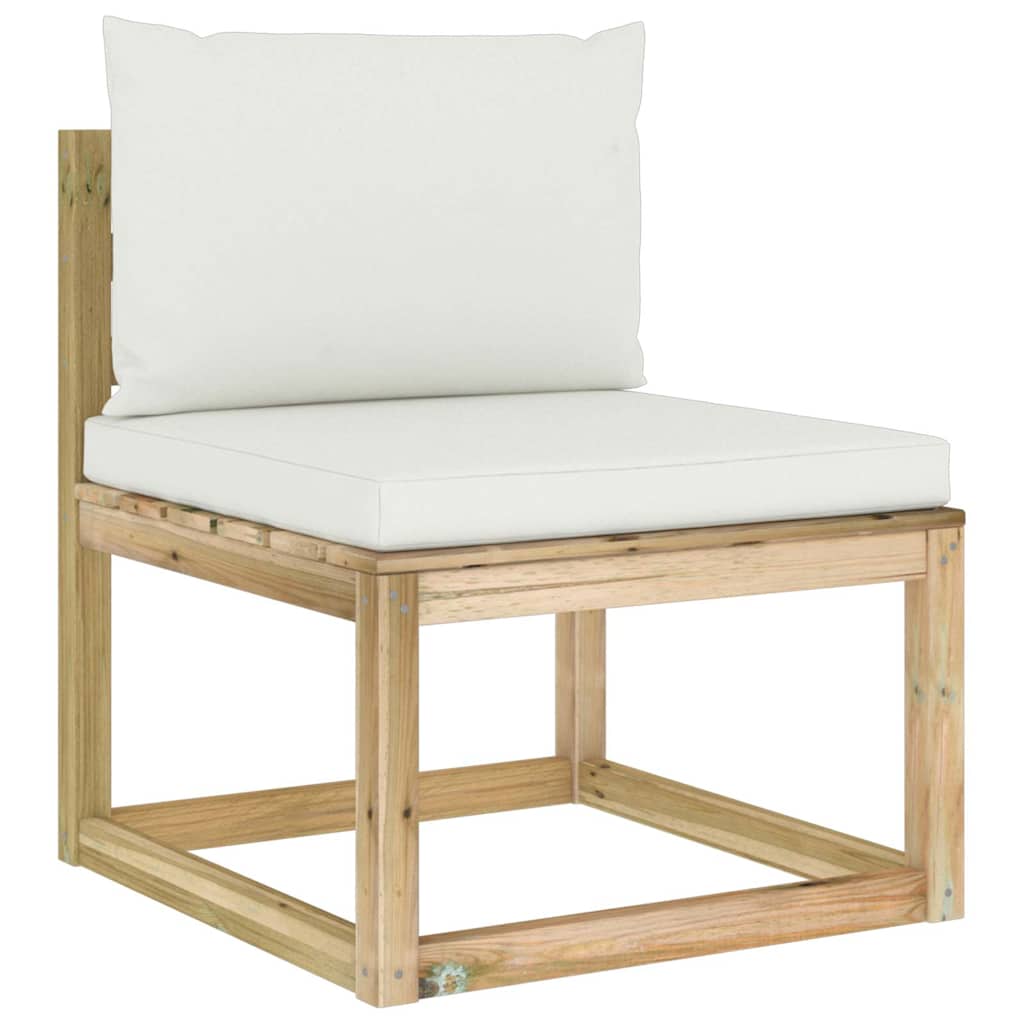 Set Salotto Giardino con Cuscini 7 pz in Pino Impregnato
