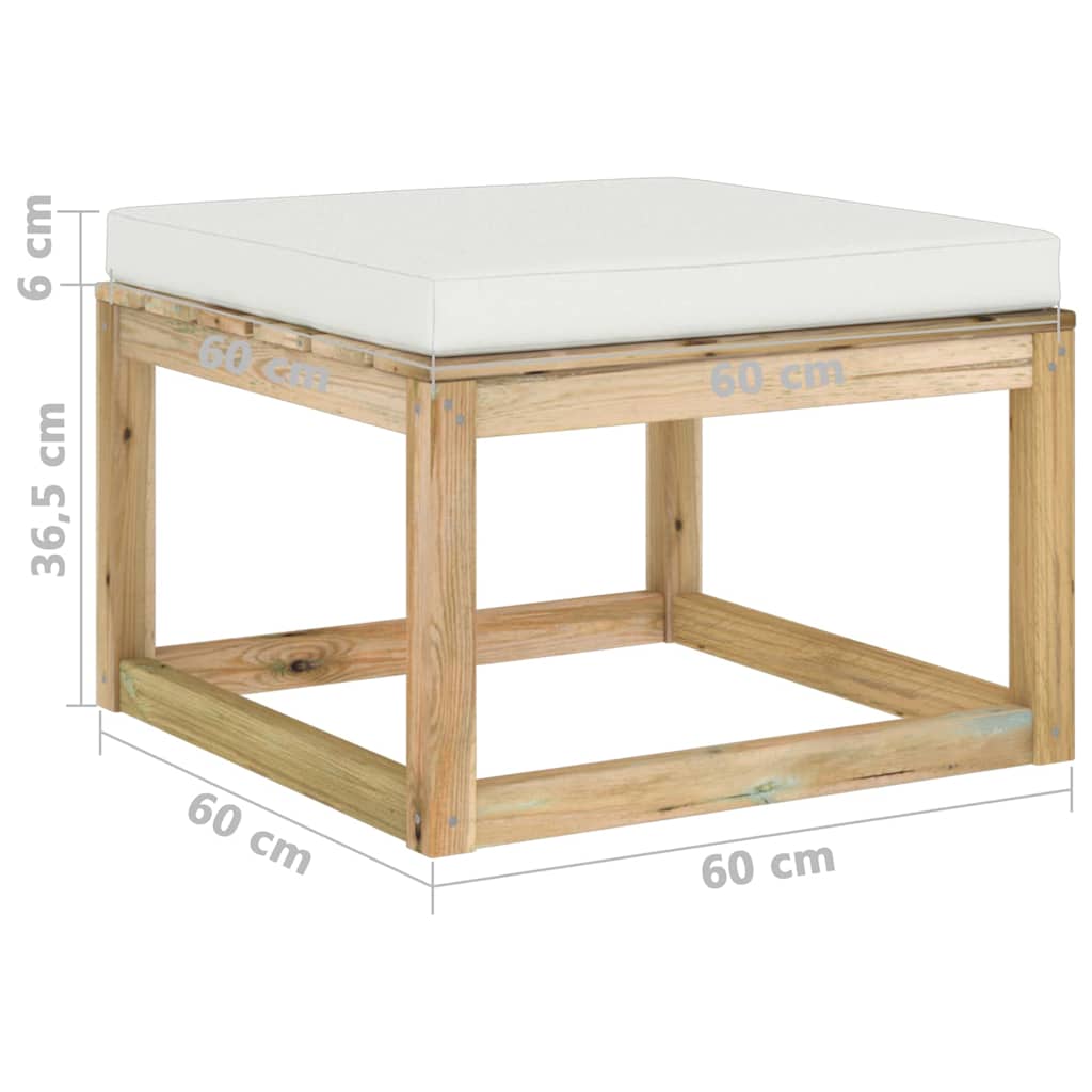 Set Salotto Giardino con Cuscini 7 pz in Pino Impregnato