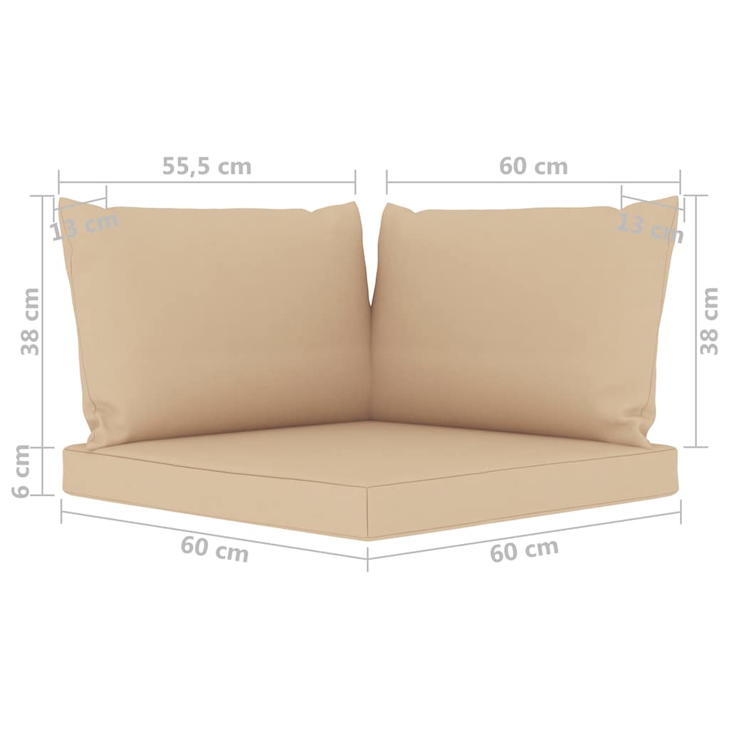 Set Divani da Giardino 6 pz con Cuscini Beige