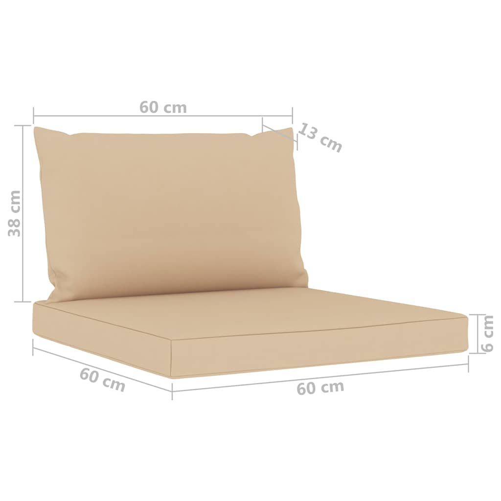Set Divani da Giardino 6 pz con Cuscini Beige