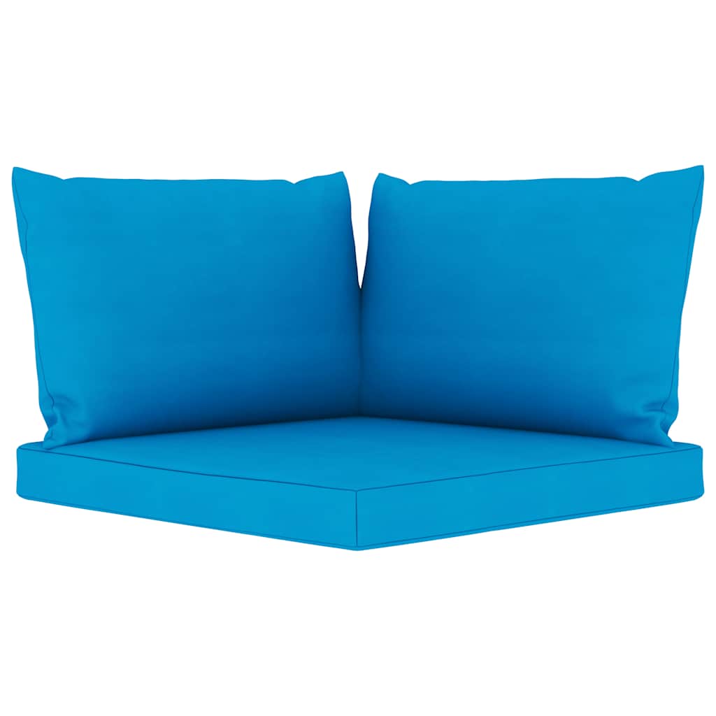 Set Salotto da Giardino 6 pz con Cuscini Blu Chiaro