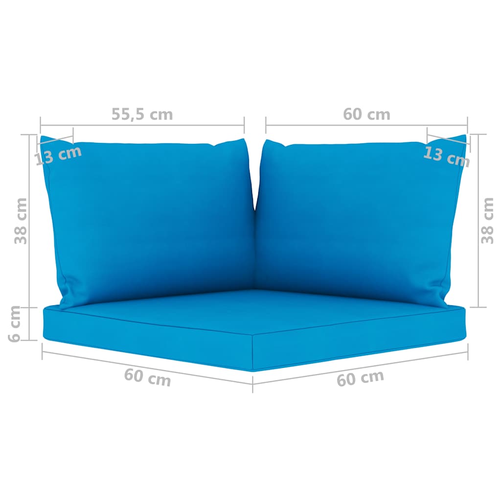 Set Divani da Giardino 6 pz con Cuscini Azzurri