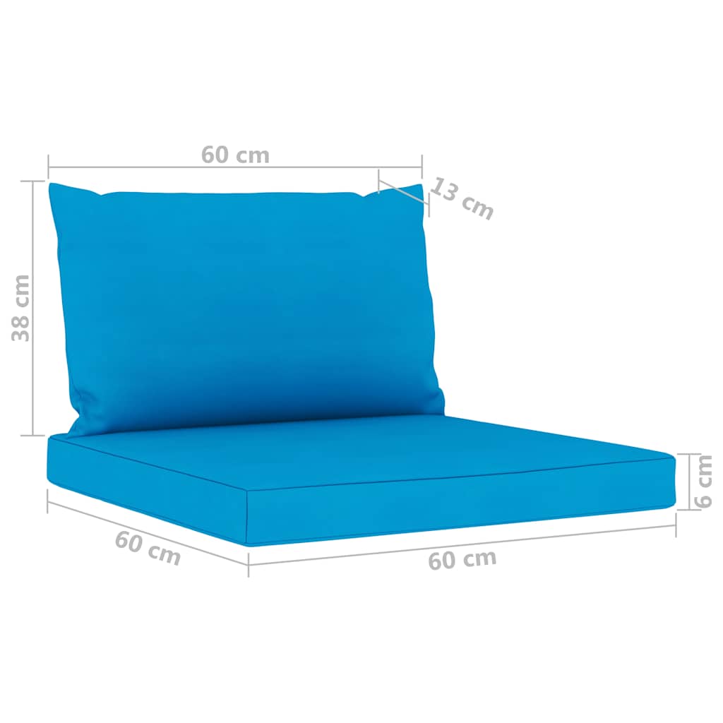 Set Divani da Giardino 6 pz con Cuscini Azzurri