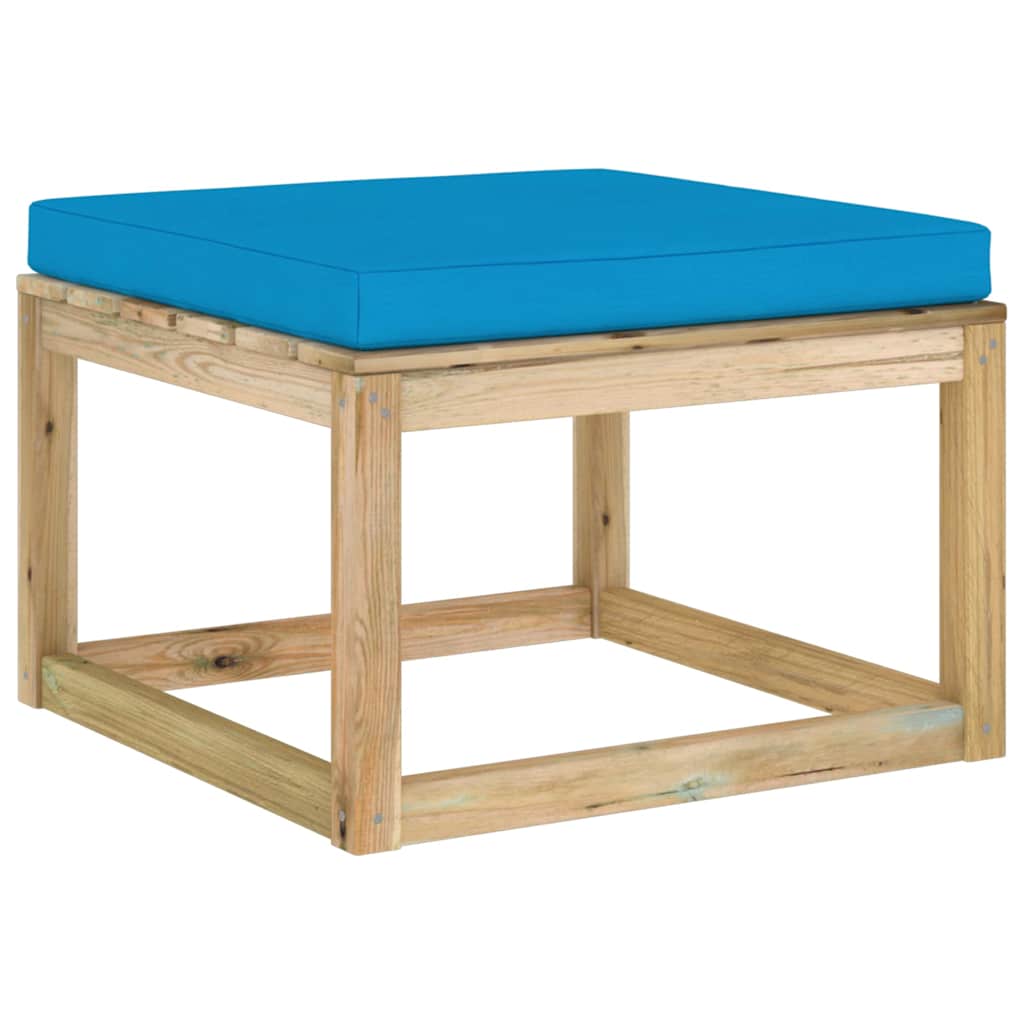 Set Salotto Giardino con Cuscini 7 pz in Pino Impregnato