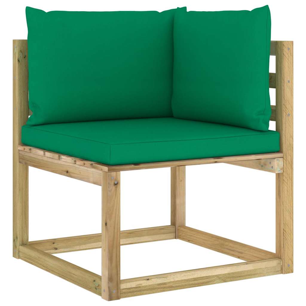 Set Salotto Giardino con Cuscini 7 pz in Pino Impregnato