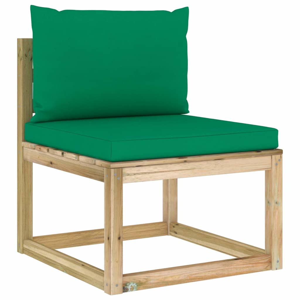 Set Salotto Giardino con Cuscini 7 pz in Pino Impregnato