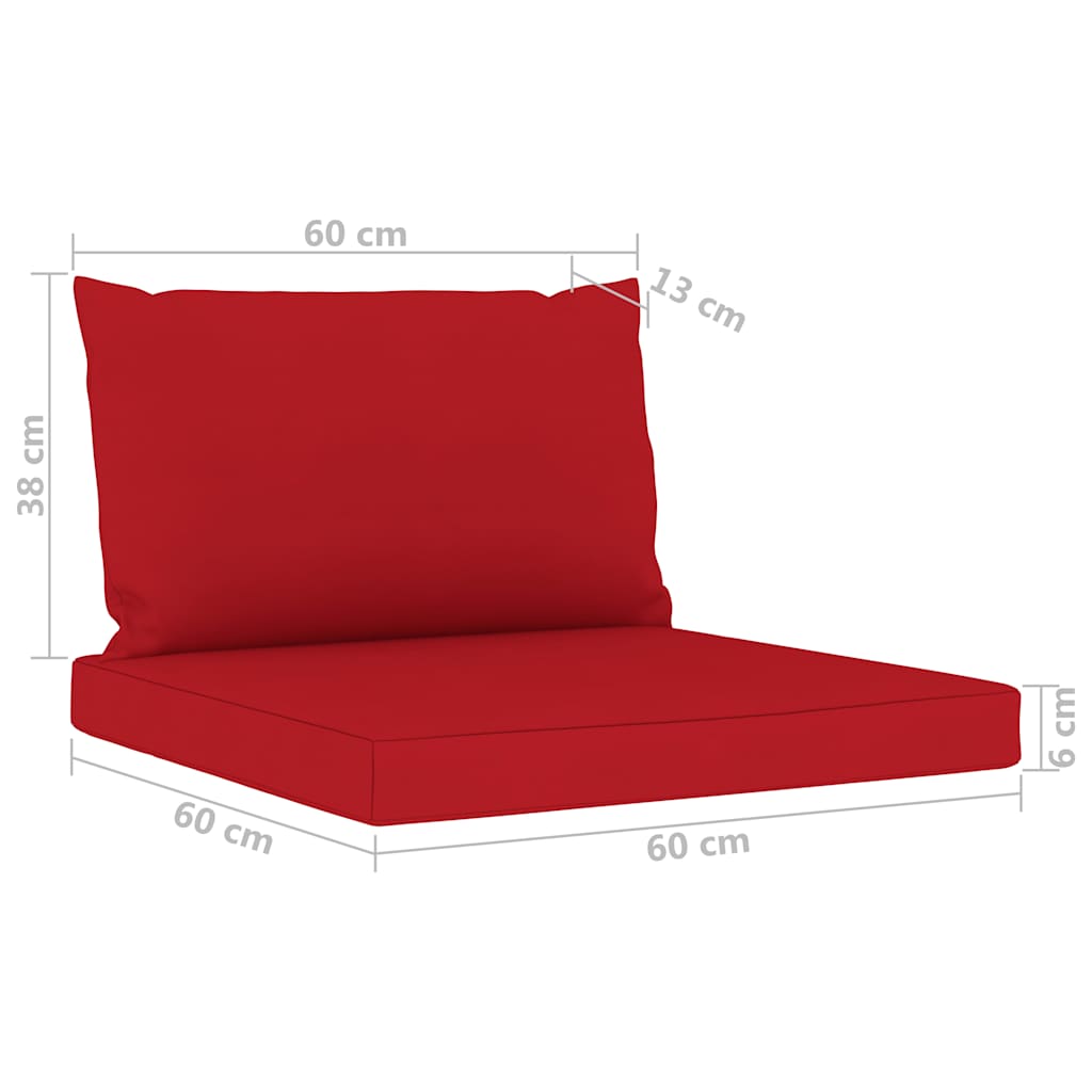 Set Divani da Giardino 6 pz con Cuscini Rossi