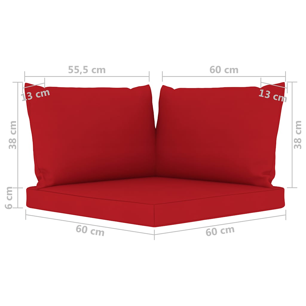Set Divani da Giardino 6 pz con Cuscini Rossi