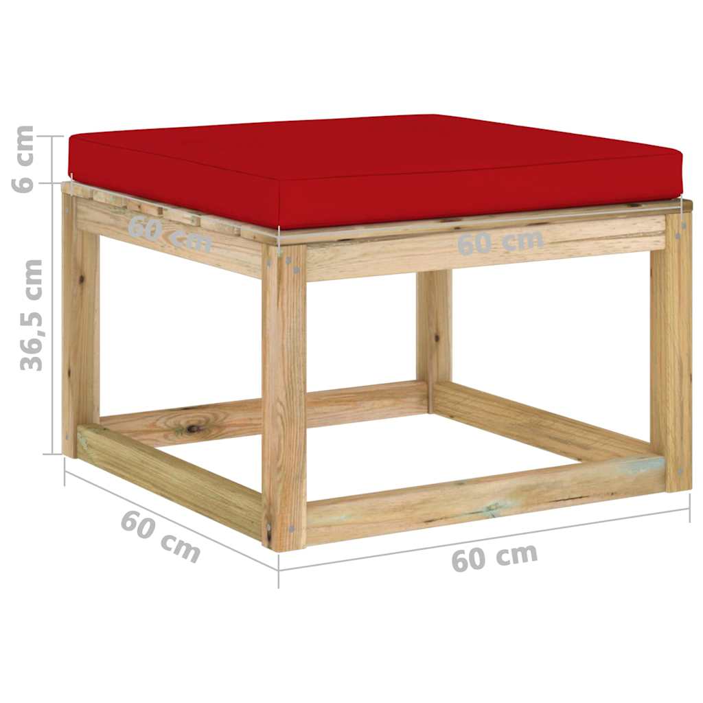 Set Salotto Giardino con Cuscini 7 pz in Pino Impregnato