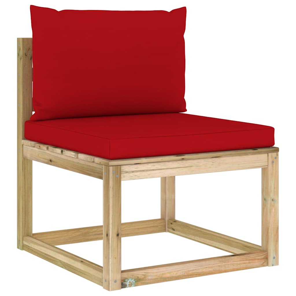 Set Salotto Giardino con Cuscini 7 pz in Pino Impregnato