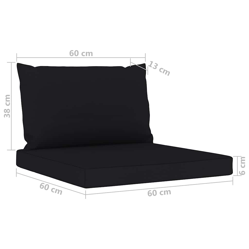 Set Divani da Giardino 6 pz con Cuscini Neri