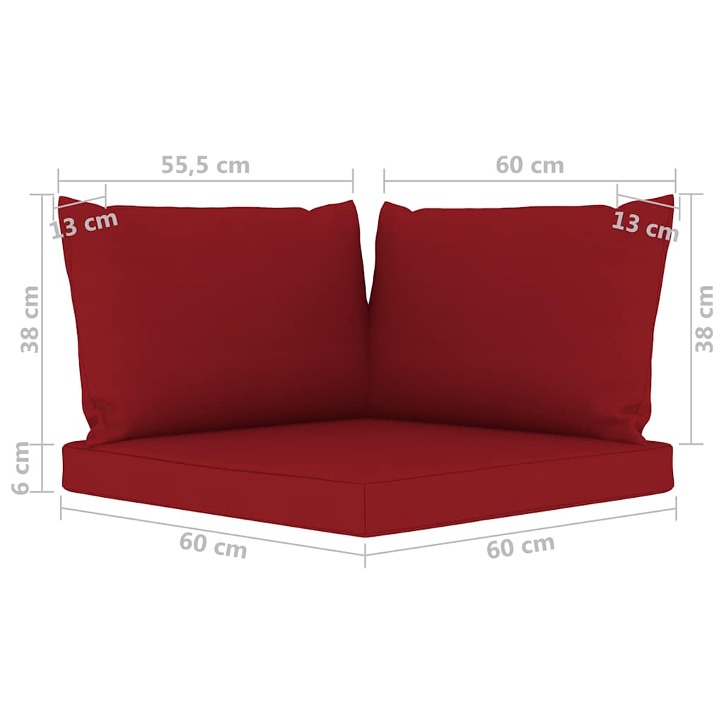 Set Divani da Giardino 6 pz con Cuscini Rosso Vino