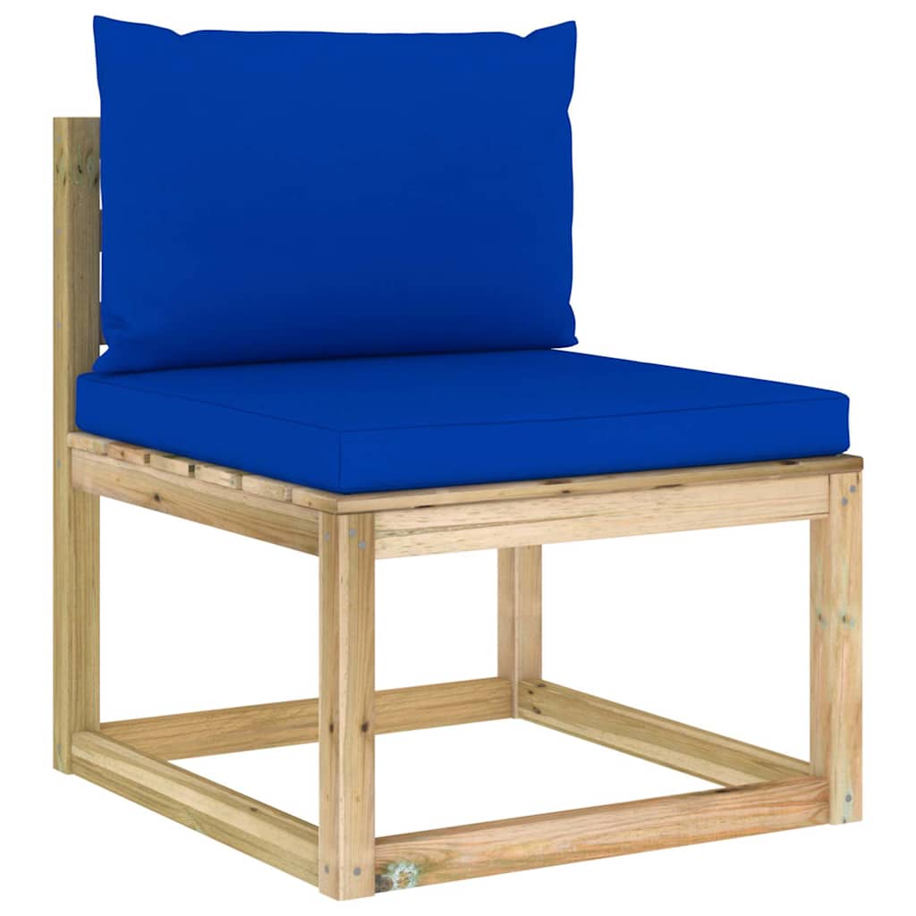 Set Salotto Giardino con Cuscini 7 pz in Pino Impregnato