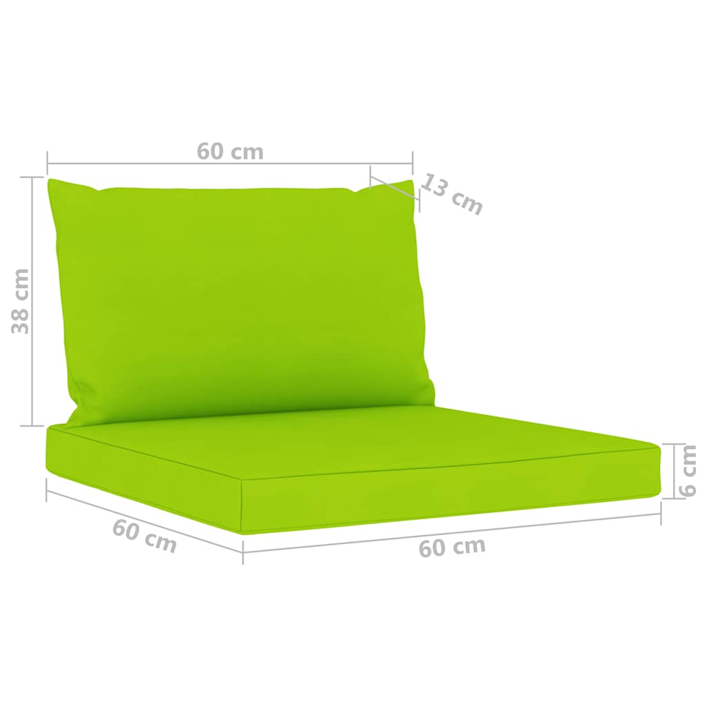 Set Divani da Giardino 6 pz con Cuscini Verde Brillante